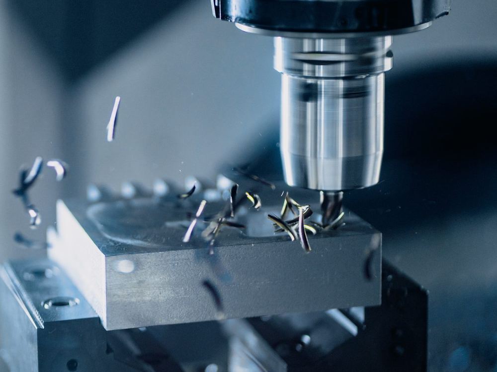 High-speed CNC milling in operation
