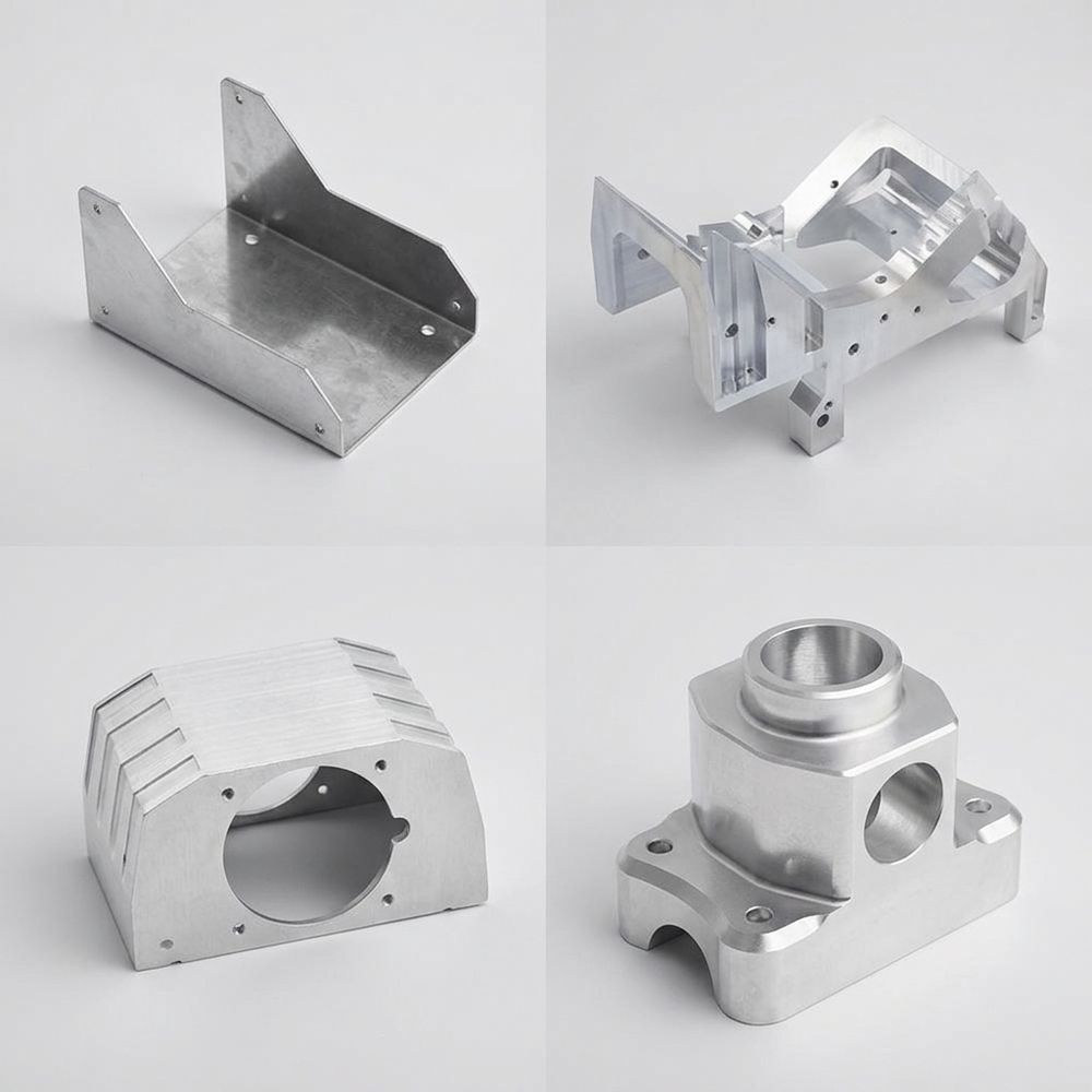 Stamped and machined brackets and housings